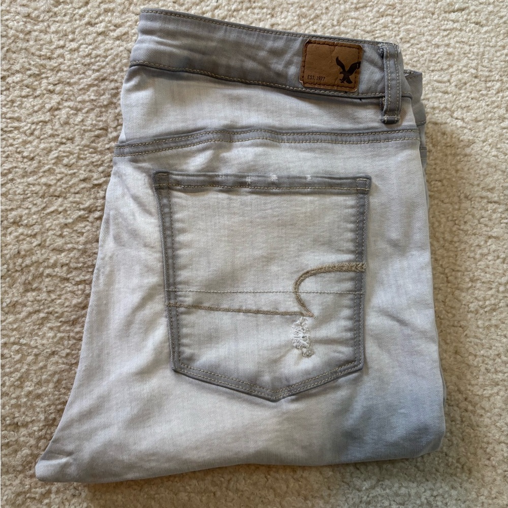 American Eagle Outfitters Light Gray Super Stretch Jeans